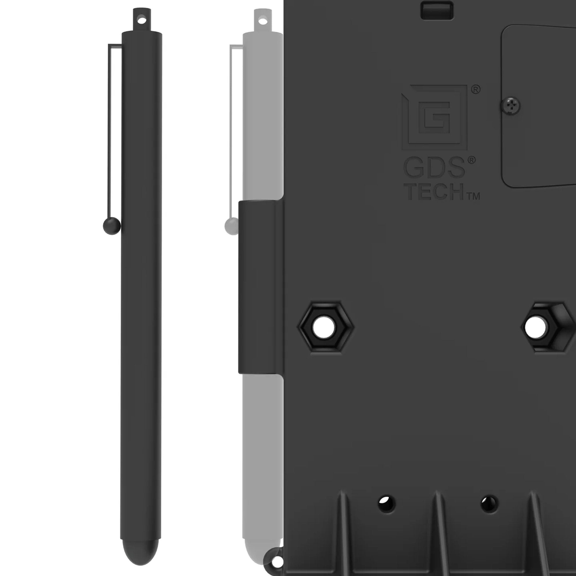Included stylus accessories shown alongside GDS Zebra device dock
