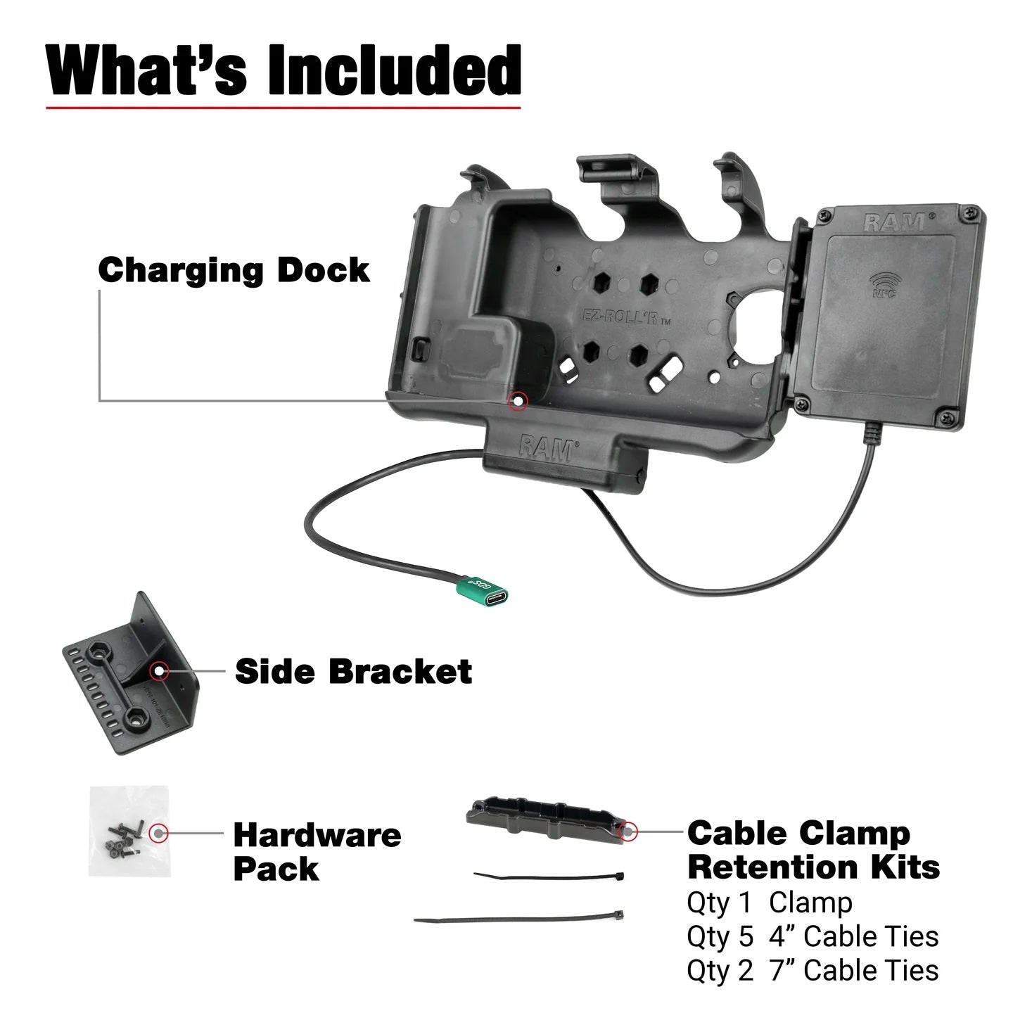 RAM USB-C Powered Dock with NFC Extender for Samsung Tab Active5 & 3