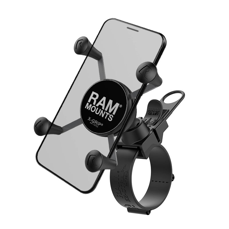 RAM X-Grip Phone Mount with EZ-Strap Rail Mount – Universal Handlebar & Rail Smartphone Holder