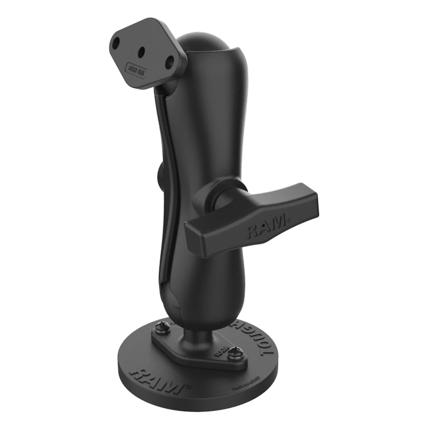 RAM C-size double socket arm connected to Tough-Mag magnetic base