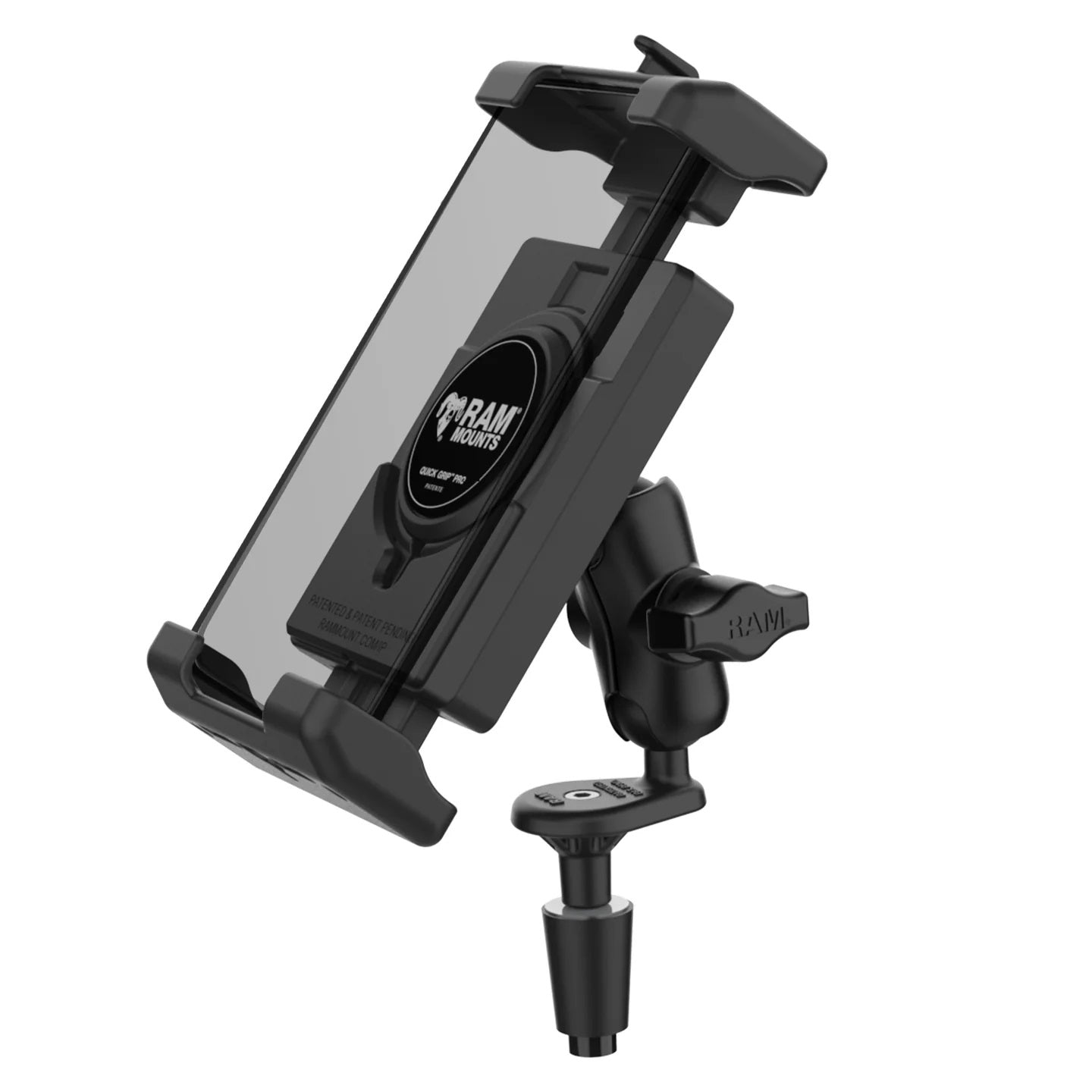 RAM® Quick-Grip™ Pro XL Motorcycle Fork Stem Phone Mount – Short Arm