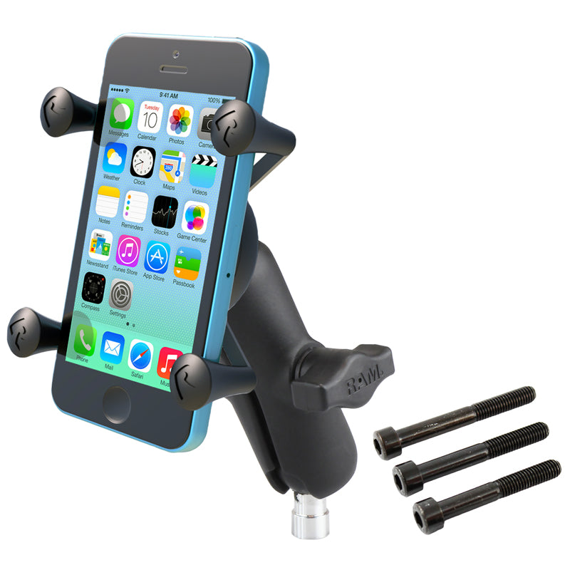 RAM M8 Motorcycle Handlebar Mount with X-Grip Phone Holder – Secure Center Clamp Phone Mount