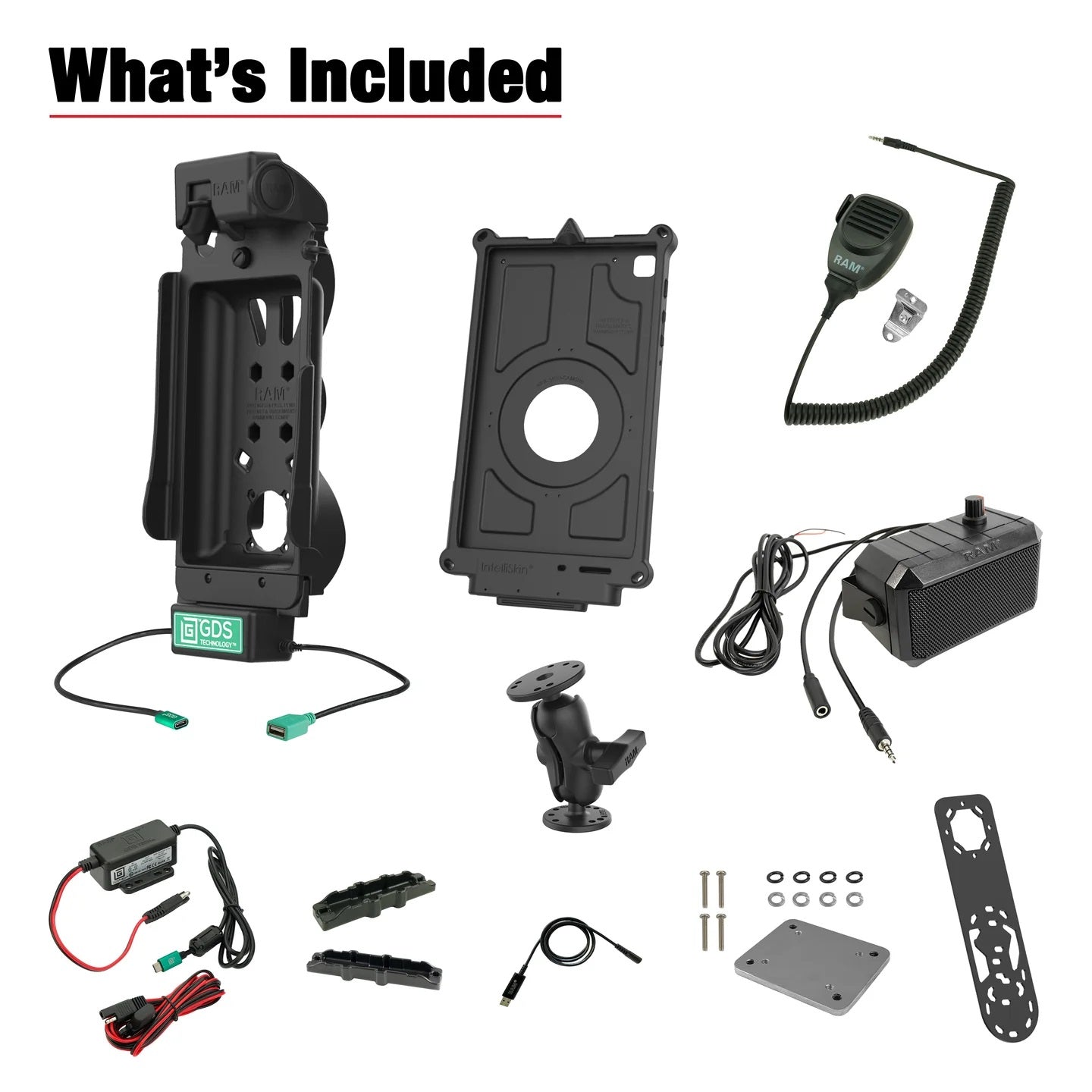 RAM GDS Tough-Dock Universal PTT Vehicle Bundle for Samsung Tab A7 Lite 8.7