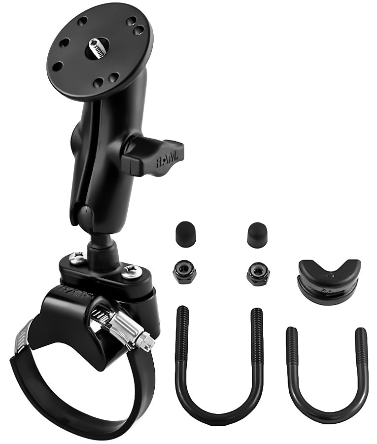 RAM ATV/UTV Rail Mount with Round Plate and 1/4"-20 Stud