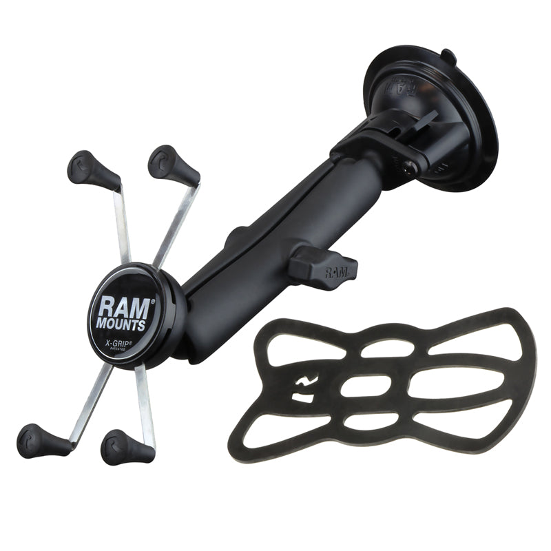 RAM X-Grip Large Phone Mount with Long Arm & Twist-Lock Suction Cup – Secure Windshield Mount for Cars, Trucks & Fleet Vehicles