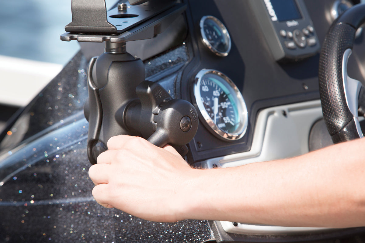 Heavy-Duty RAM Marine Electronics D-Size 2.25" Ball Mount with Hi-Torq Wrench | Rugged Aluminum Mounting System for Large Fishfinders & Marine Displays