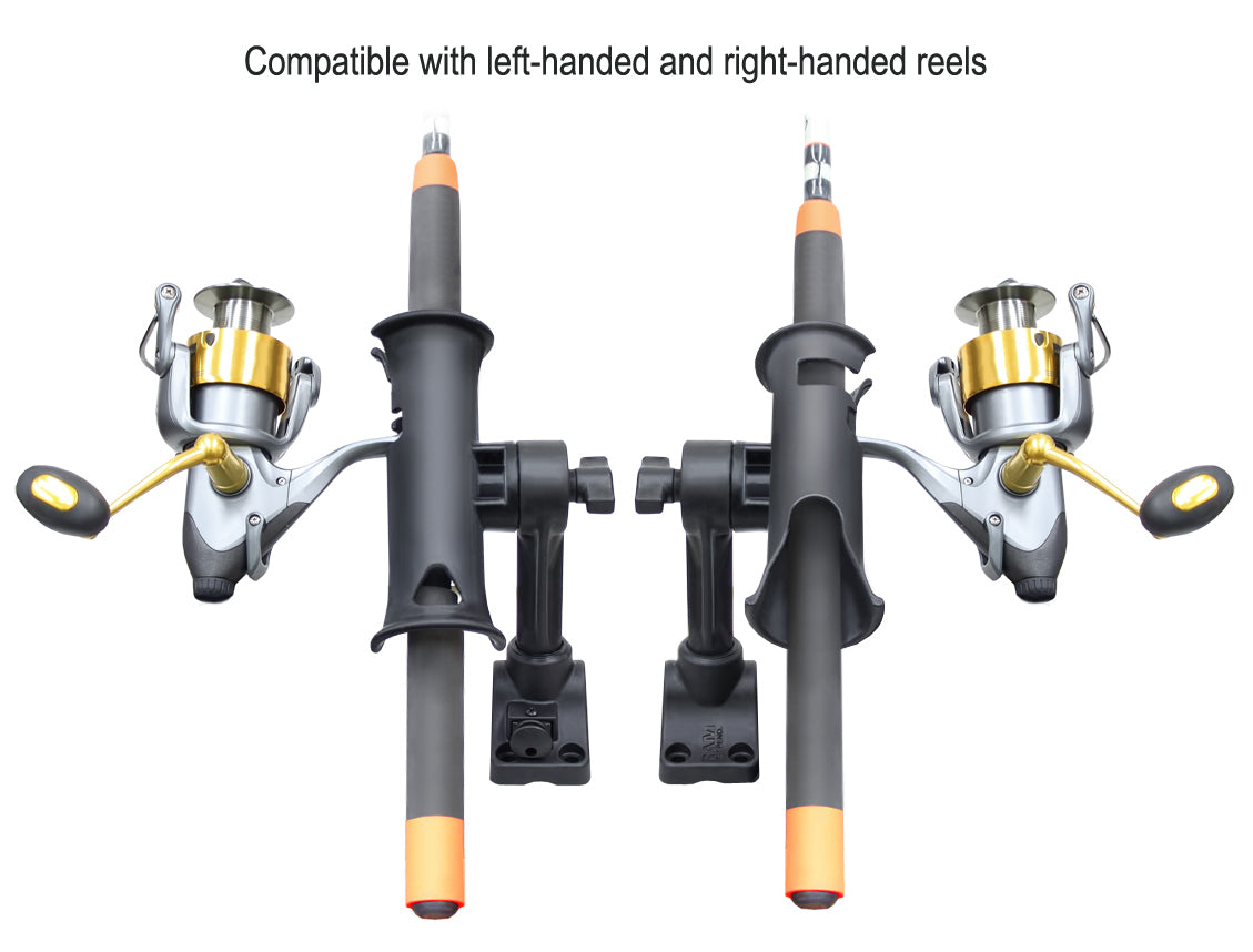 RAM Tube Jr Fishing Rod Holder with 4" Spline Post and Bulkhead/Flat Surface Base