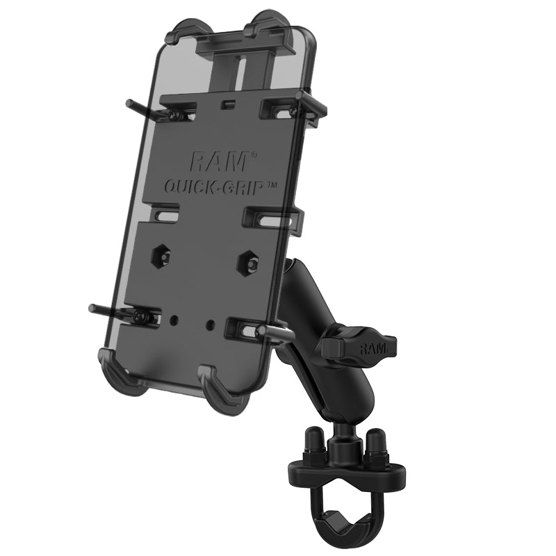 RAM Handlebar Mount with U-bolt and Quick-Grip XL Holder for Large Phone / GPS
