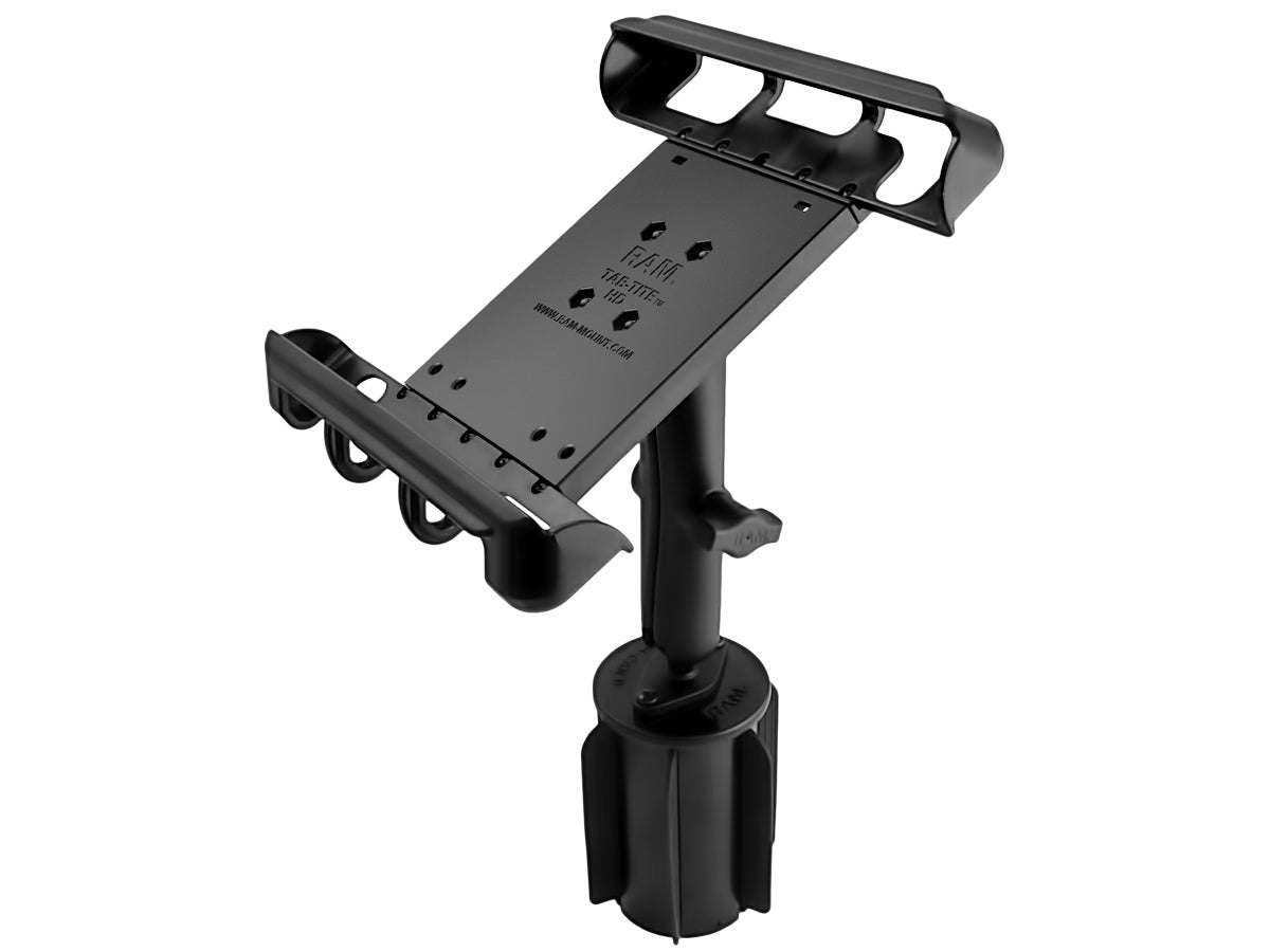 RAM-A-CAN Cup Holder Long Mount with Tab-Tite Holder for iPad Pro 9.7 and Others