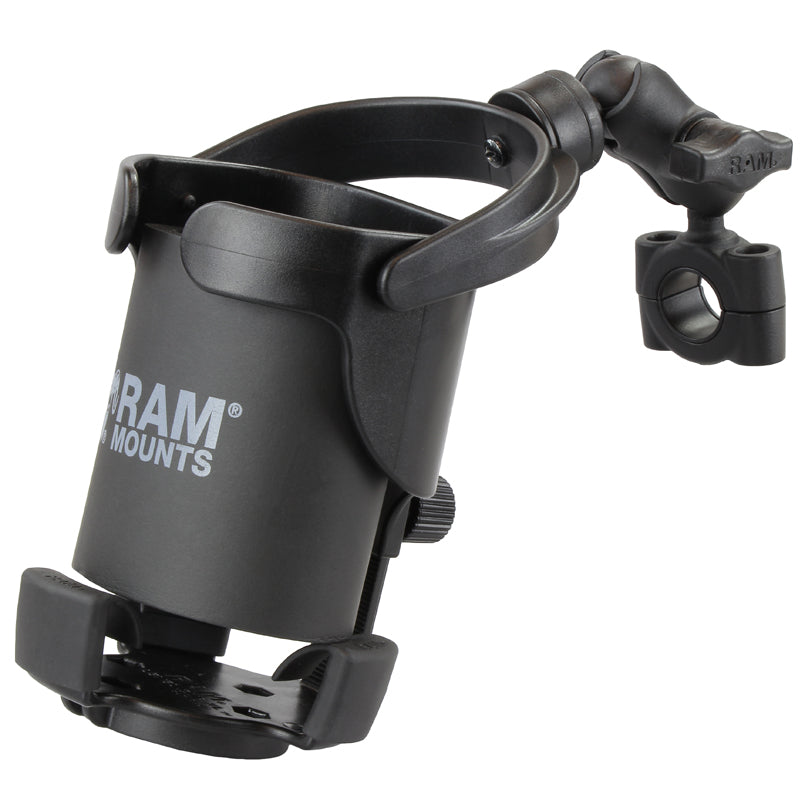 RAM Torque Short Mount for 3/4" - 1" Rails with Level Cup XL 32oz Drink Holder