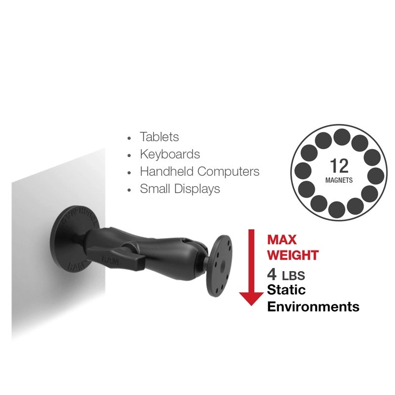 RAM Tough-Mag 88mm Industrial Grade Magnetic Base with 1".5 Ball