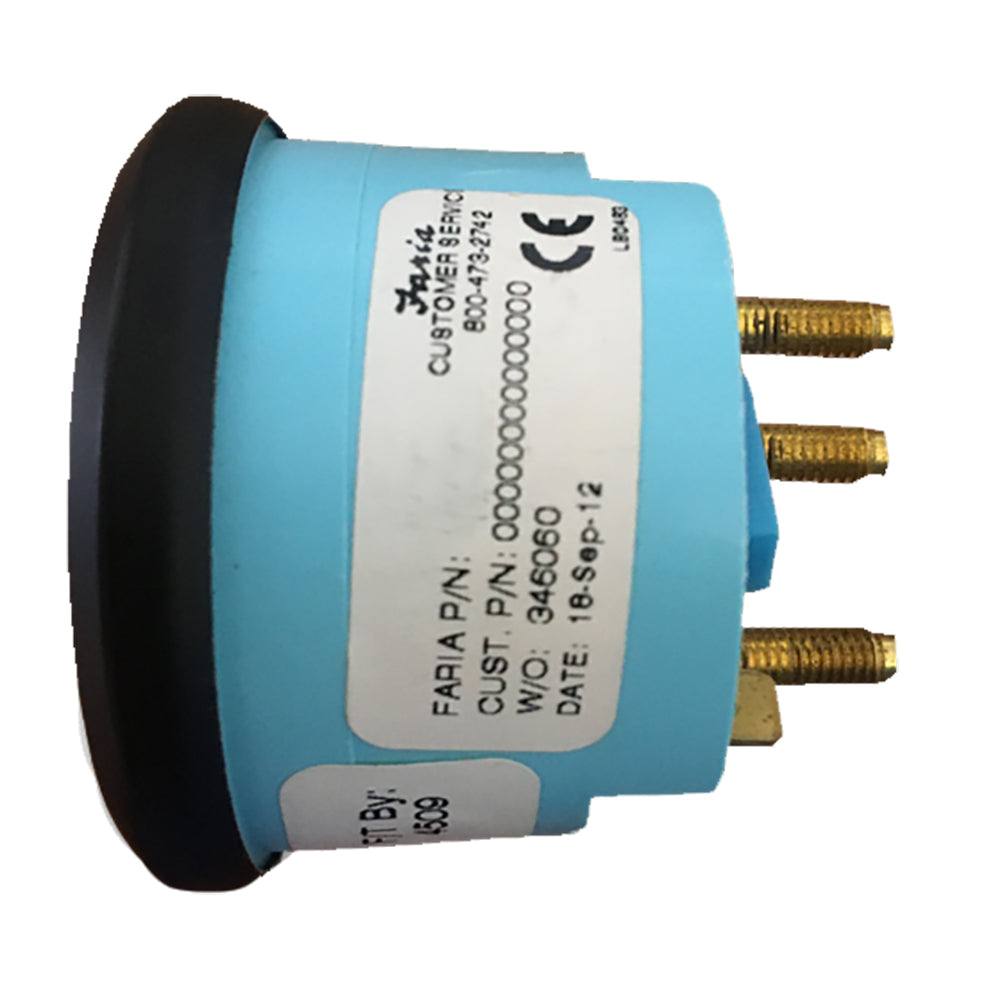 2-Inch Black Euro Oil Pressure Gauge with Dual 5-Bar Scale (Imperial or Metric)