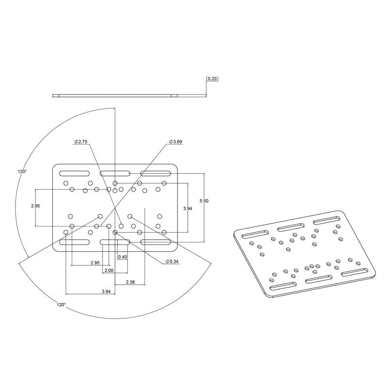 RAM Lift Truck Overhead Guard Base with 100 x 100mm VESA Plate & 1.5" Ball