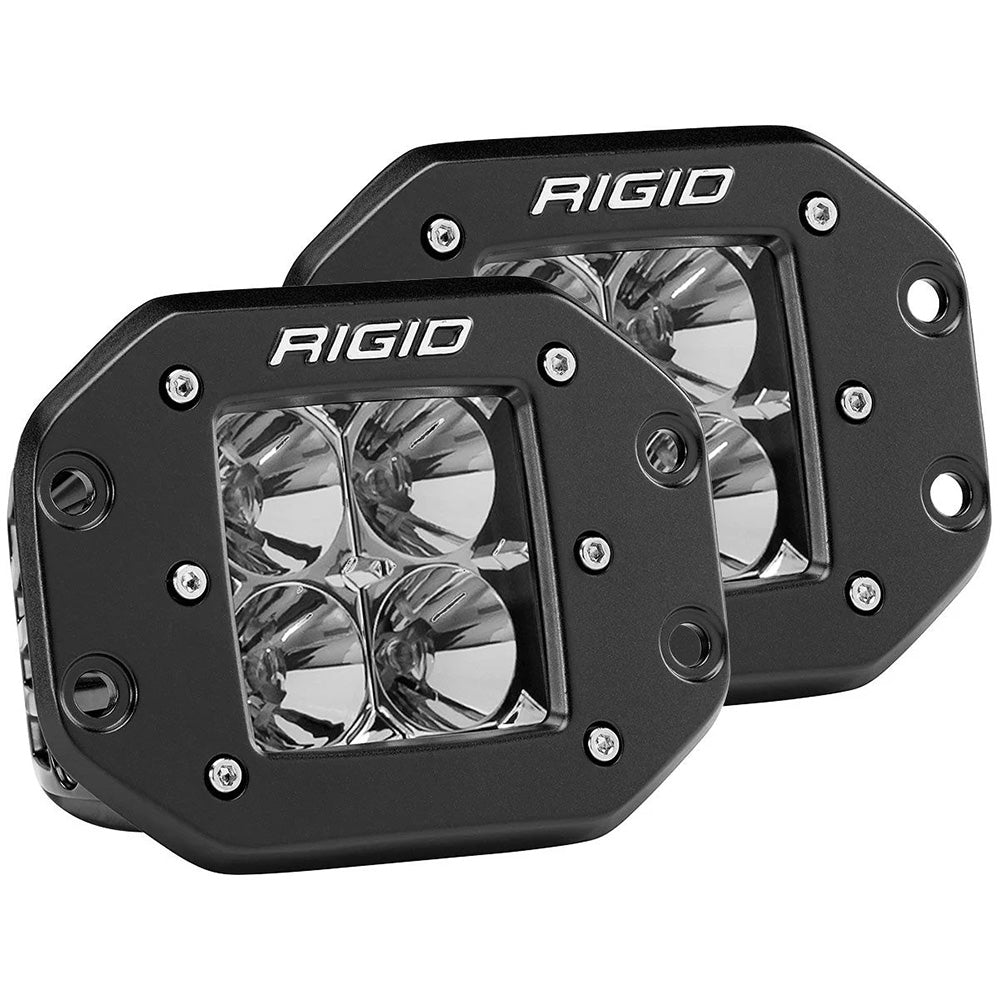 RIGID D-Series PRO Flood LED Light Flush Mount Pair - Black Housing