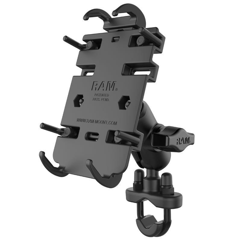 RAM Handlebar Short Mount with U-bolt and Quick-Grip Holder for Phone / GPS