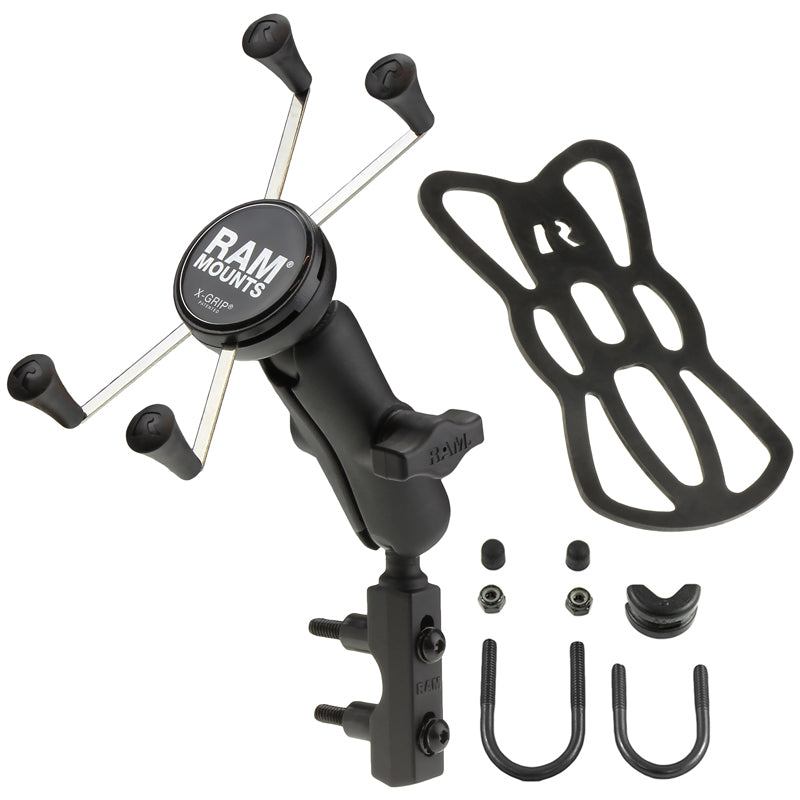RAM Motorcycle Clutch / Brake Mount with X-Grip Cradle ant Tether for Larger Phone / GPS
