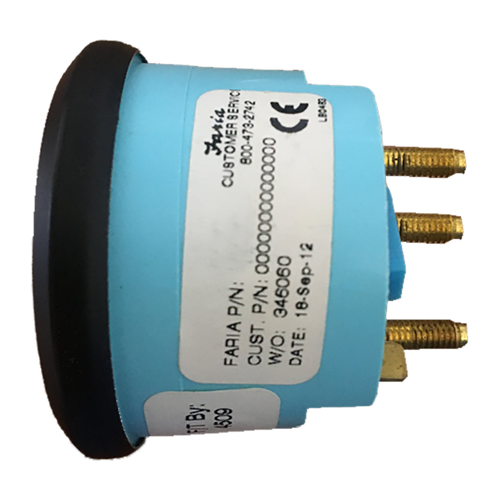 2-Inch Black Euro Gauge for Measuring Water Temperature in Metric (40-120°C)