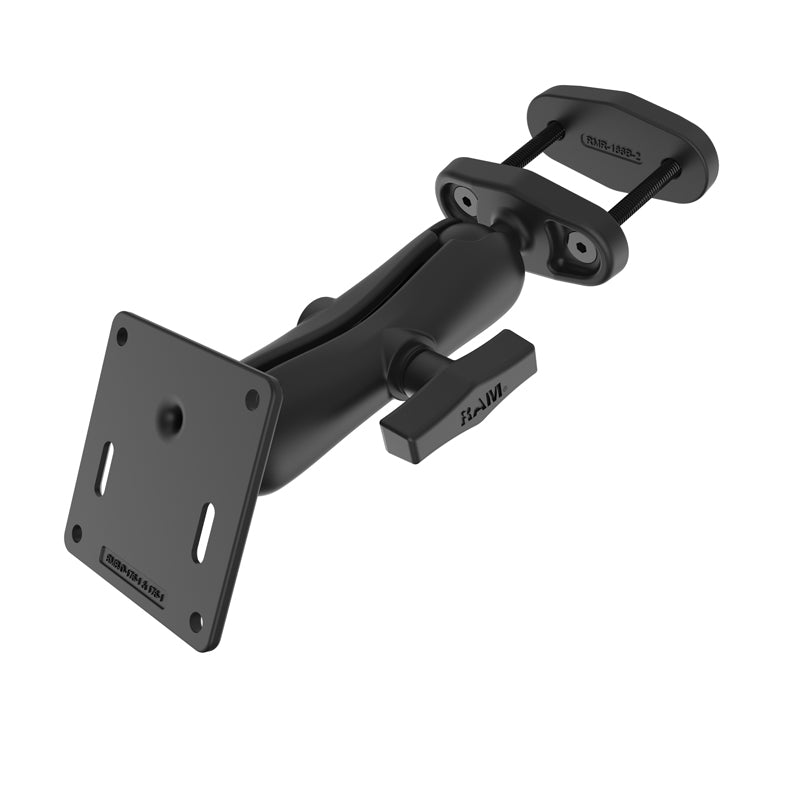 RAM Square Post Mount with 75x75mm VESA Plate, For Posts up to 2" Wide