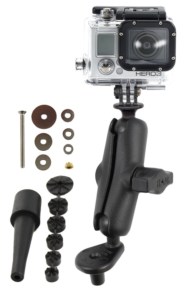 RAM Fork Stem Motorcycle Base with Universal Action Camera Adapter