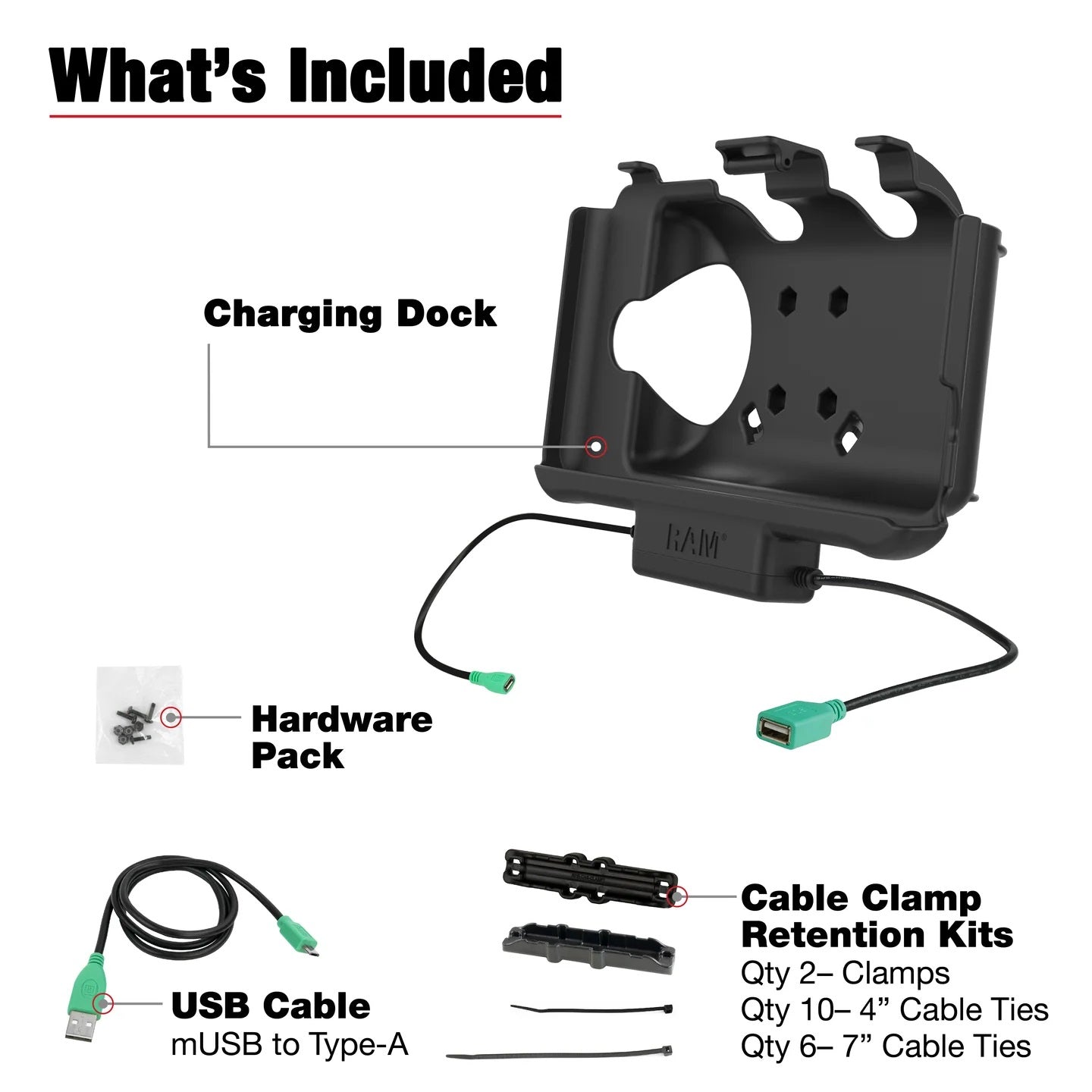 RAM Mounts EZ-Roll'r Power + Data Dock for Samsung Tab Active5 , 3 & 2