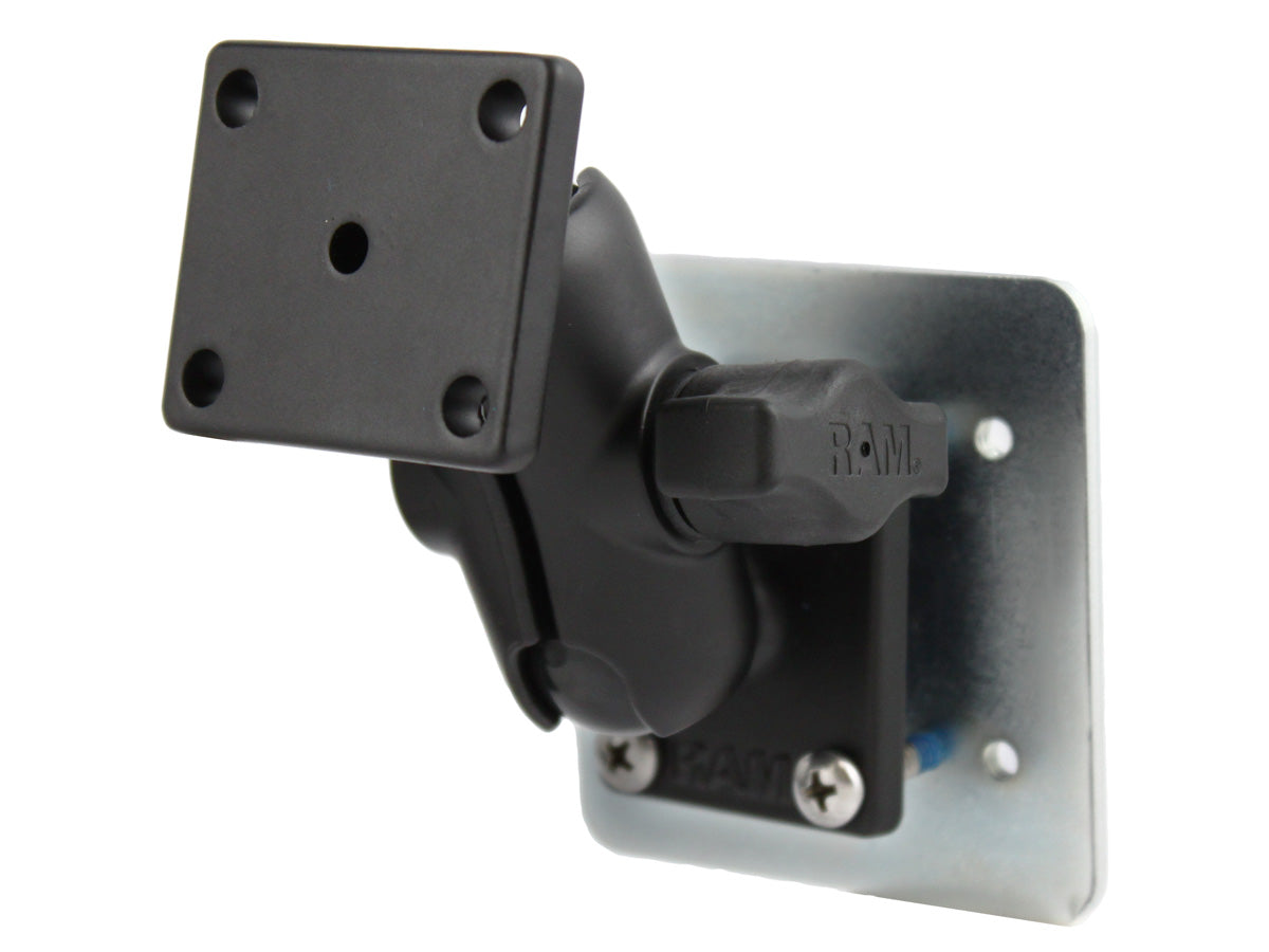 RAM Drill Down Short Mount with Two Square AMPS Adapters & Backing Plate