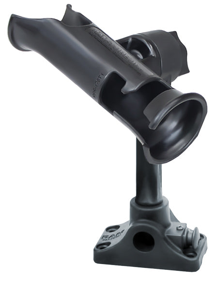 RAM Tube Jr Fishing Rod Holder with 6" Spline Post and Bulkhead/Flat Surface Base