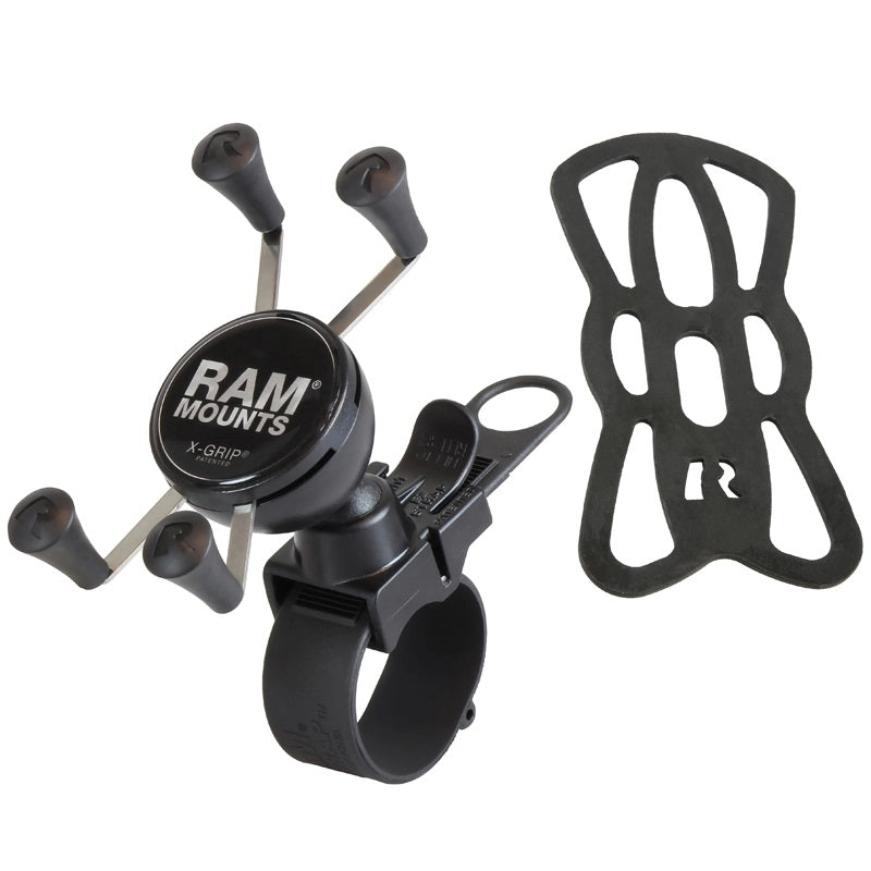 RAM EZ-Strap Rail Mount with X-Grip Holder and Safety Tethetr