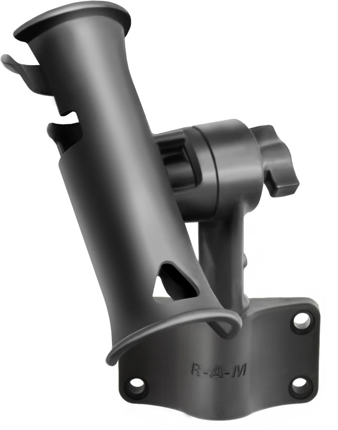 RAM Tube Jr. Fishing Rod Holder with 4" Spline Post and Bulkhead Base