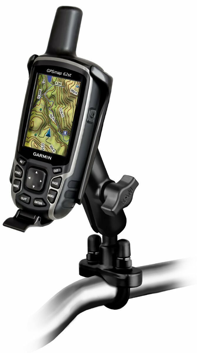 RAM 1" Ball Handlebar Mount with U-Bolt for Garmin Astro 320, GPSMAP 62 & 64 Series