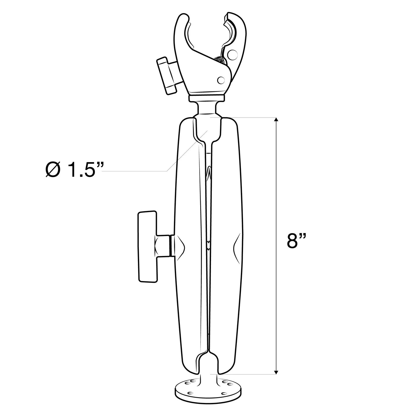 RAM Drill Down Tough Claw Trolling Motor Stabilizer Long Mount