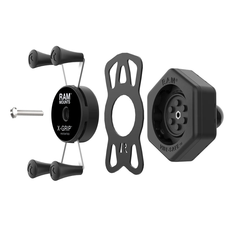 RAM X-Grip Phone Holder with 1" Ball & Vibe-Safe Adapter