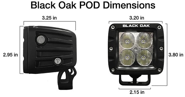 Black Oak Pro Series 2.0 Black 940nm Infrared LED POD Light - 2 Inches
