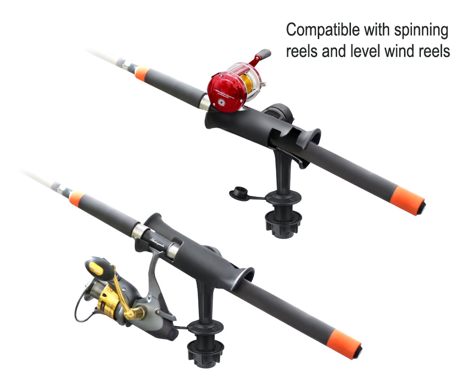 RAM Tube Jr. Fishing Rod Holder with 4" Spline Post and Round Flush Base