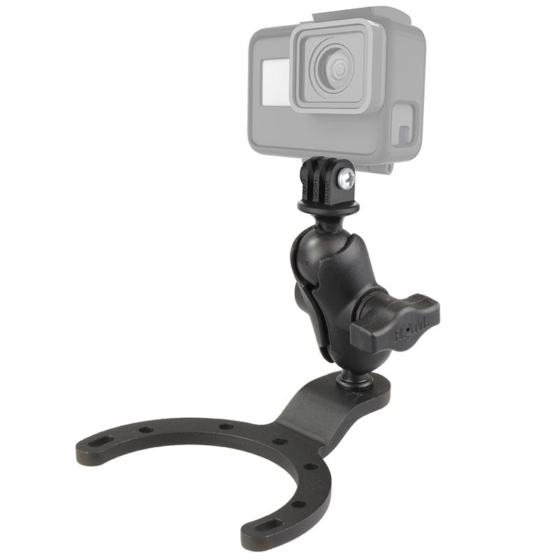 RAM Motorcycle Gas Tank Large Base w/ Short Arm and Custom GoPro Hero Adapter