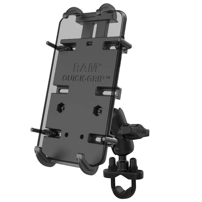 RAM Short Rail U-bolt Mount with Quick-Grip XL Holder for Large Phone / GPS