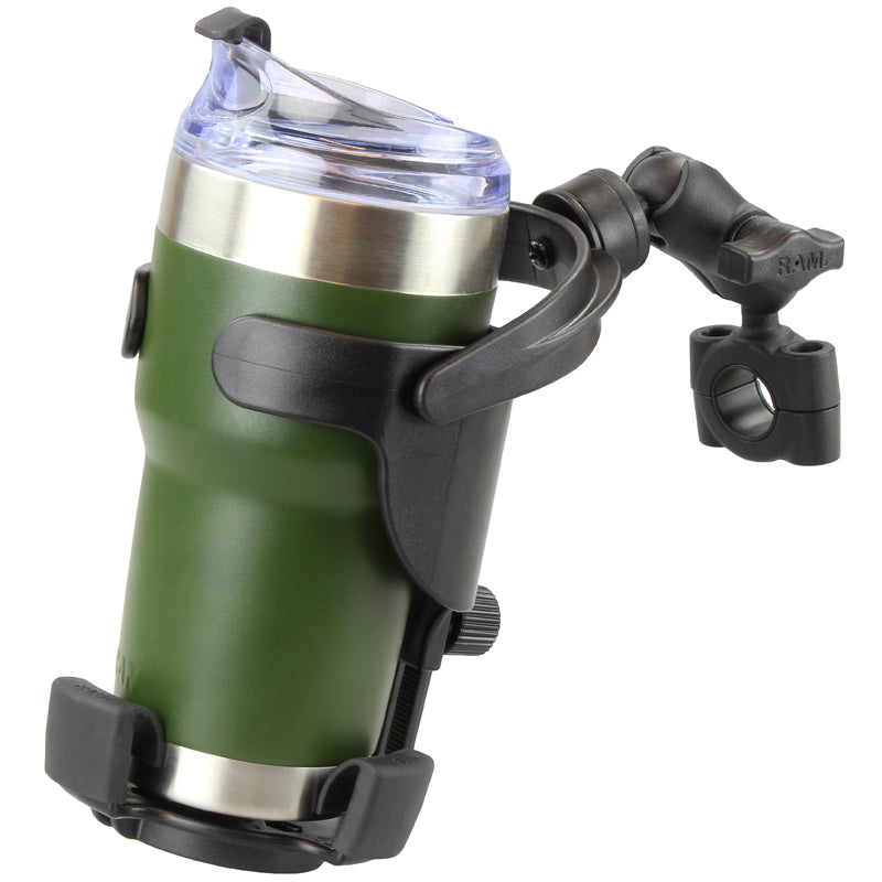 RAM Torque Short Mount for 3/4" - 1" Rails with Level Cup XL 32oz Drink Holder
