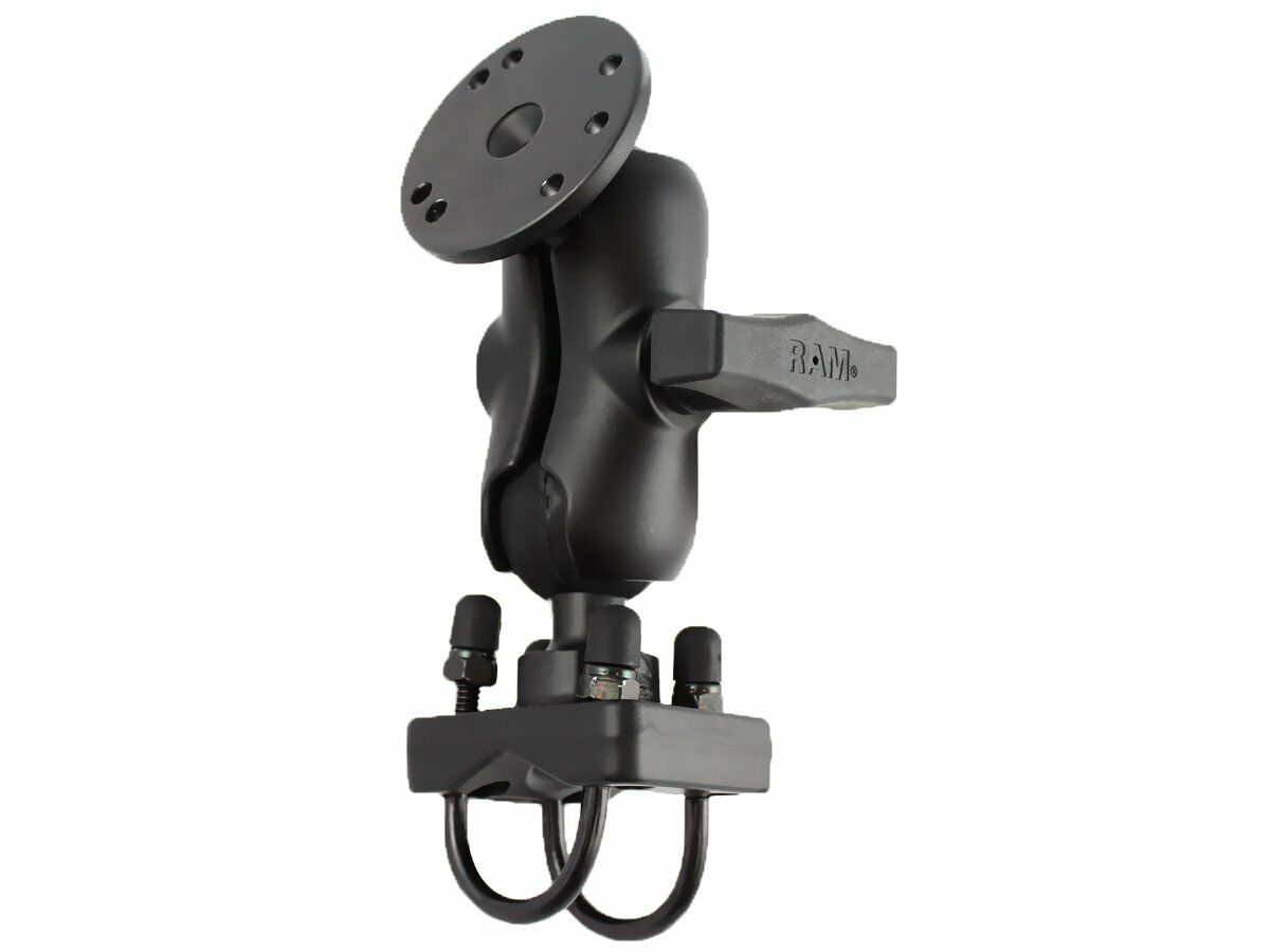 RAM Double U-Bolt 1.5" Ball Short Mount with AMPS Base for Small Rails