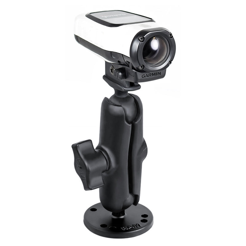 RAM Drill Down 1" Ball Mount with Custom Adapter for Garmin VIRB