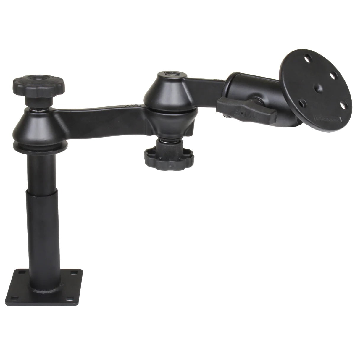 RAM Tele-Pole System with 4" & 5" Poles, Double Swing Arms & Round 3.68" Plate