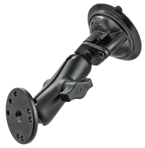 RAM Twist-Lock Suction Cup 1" Ball Mount with Round AMPS Plate