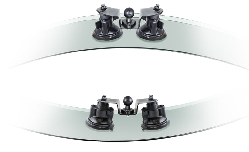RAM Mount Dual Pivot Suction Cup Base with Diamond Base and 1" Ball