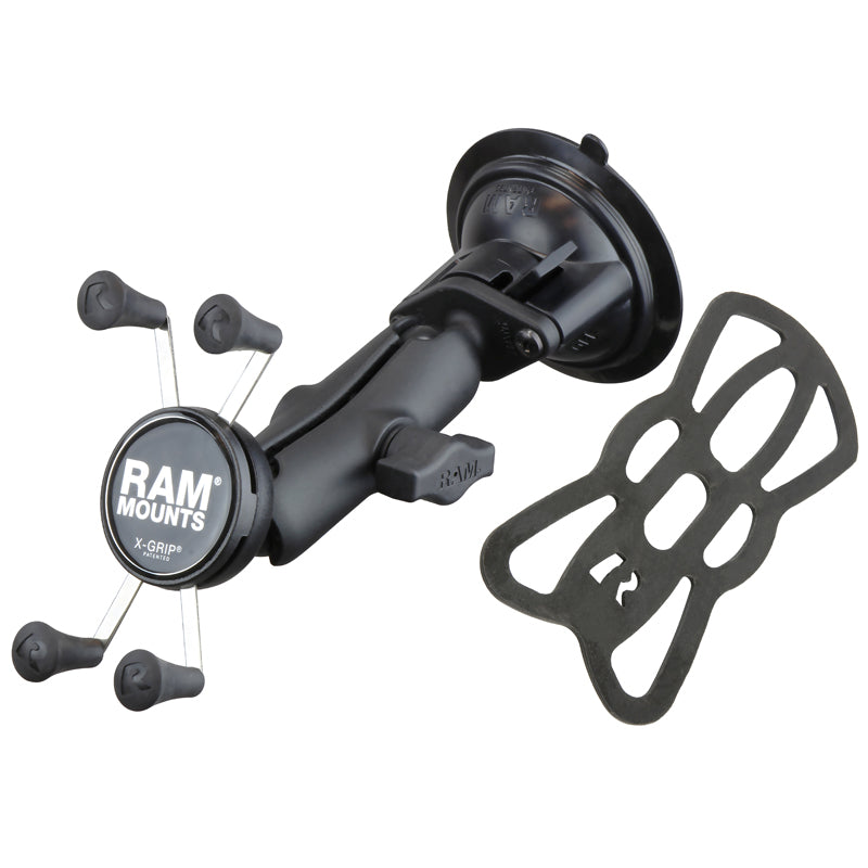 RAM Twist-Lock Suction Cup Mount with X-Grip Holder and Tether
