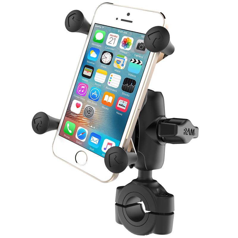 RAM Torque Base 1" Ball Short Mount for 3/4" - 1" Rails with X-Grip Phone Holder