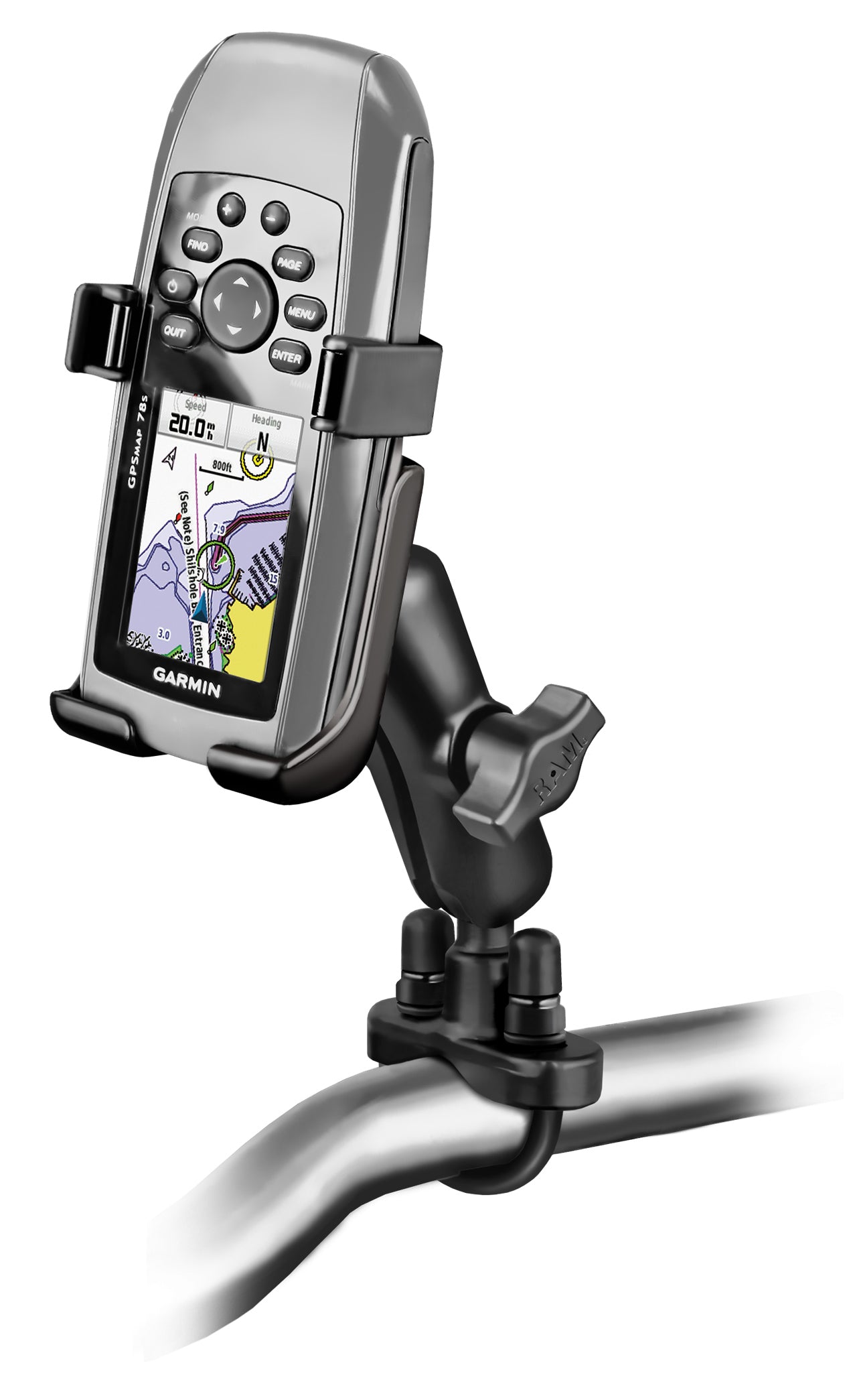 RAM Handlebar Rail Mount for Garmin GPSMAP 73, 78, 78S, 78SC
