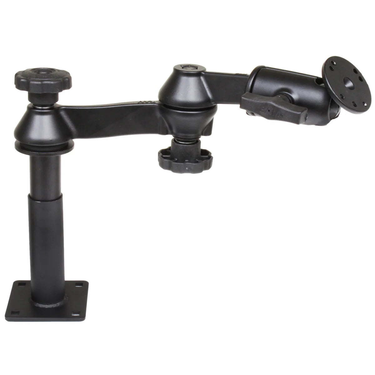 RAM Tele-Pole System with 4" & 5" Poles, Double Swing Arms & Round 2.5" Plate
