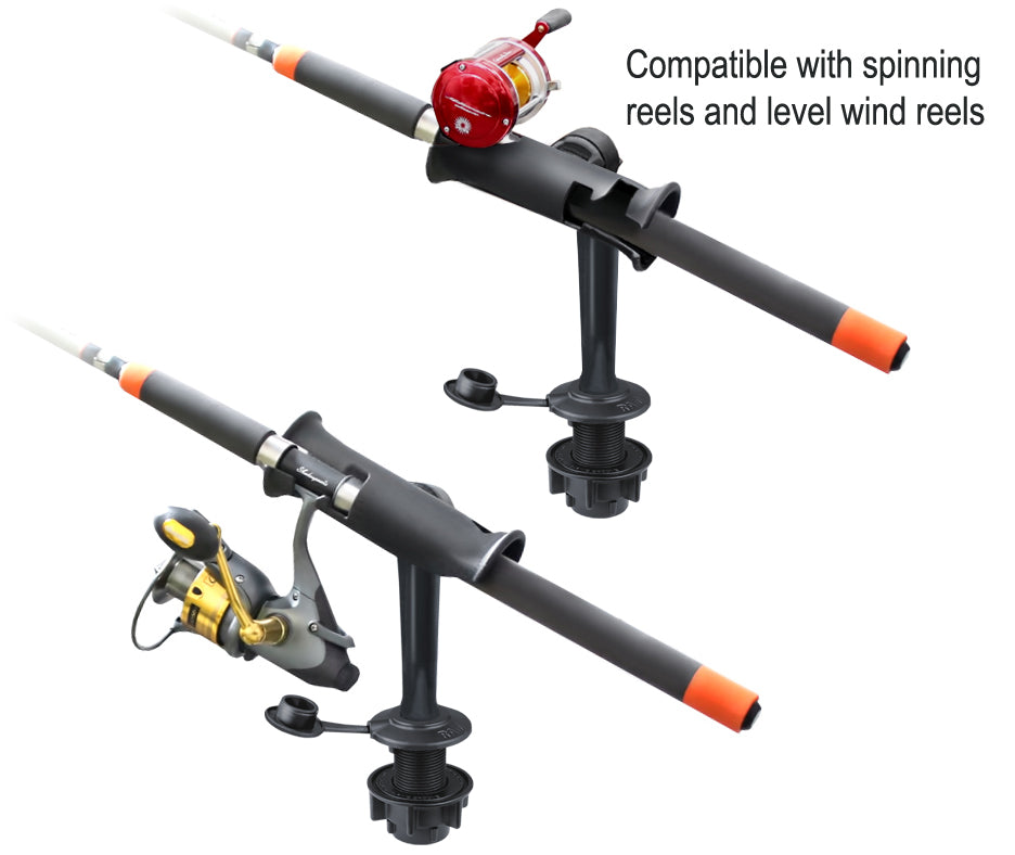 RAM Tube Jr. Fishing Rod Holder with 6" Spline Post and Round Flush Base
