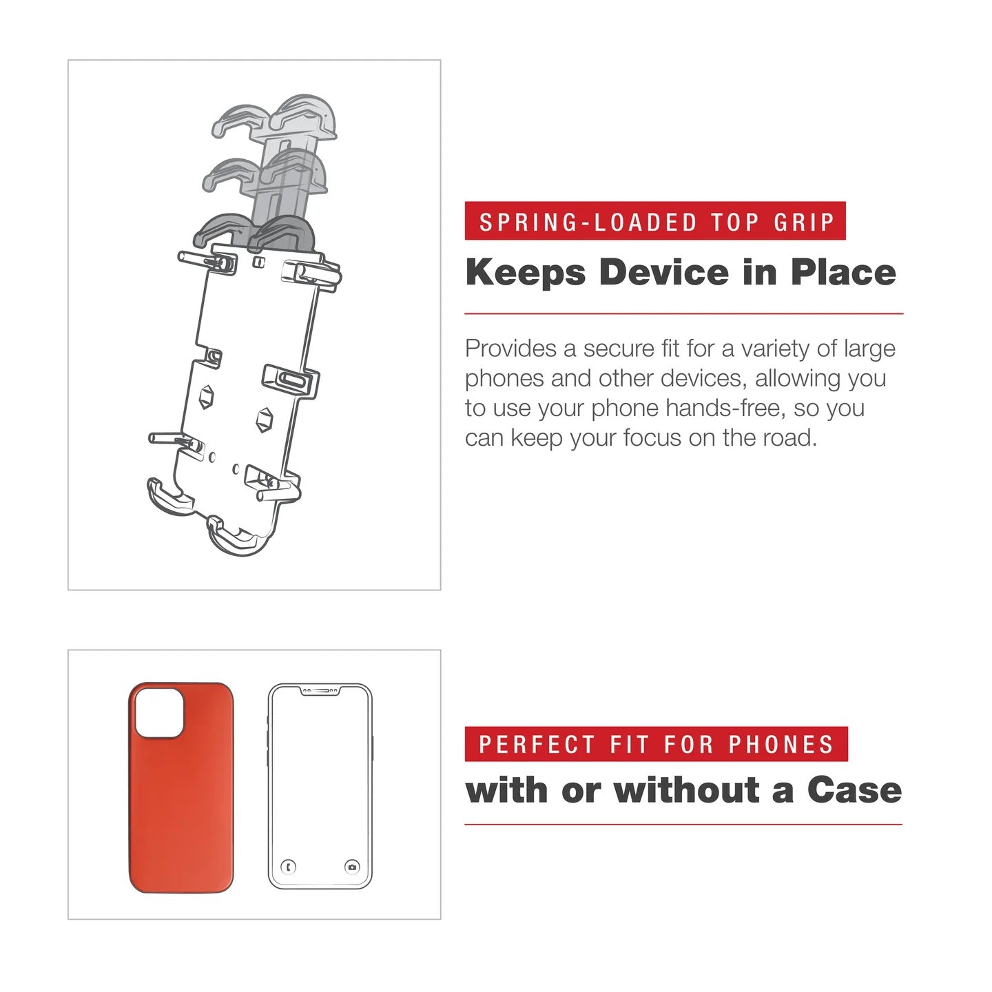 RAM Quick-Grip XL Large Phone Mount with Low-Profile Small Tough-Claw