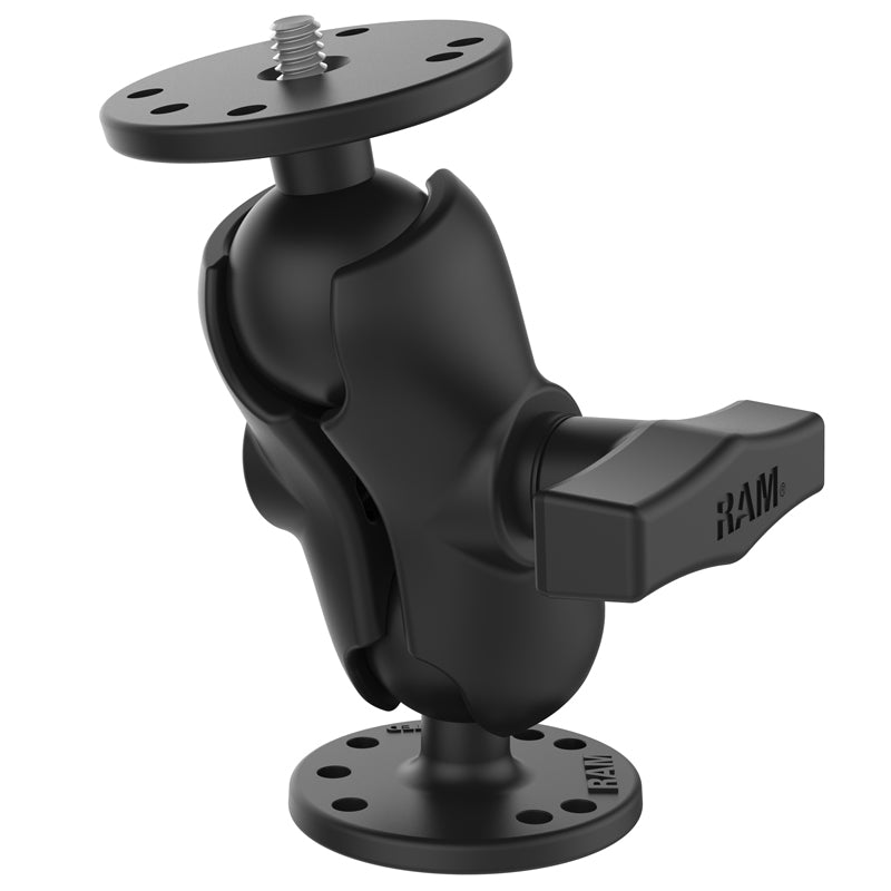 RAM Rugged 1.5 inch Ball Short Mount with 1/4"-20 Threaded Male Stud