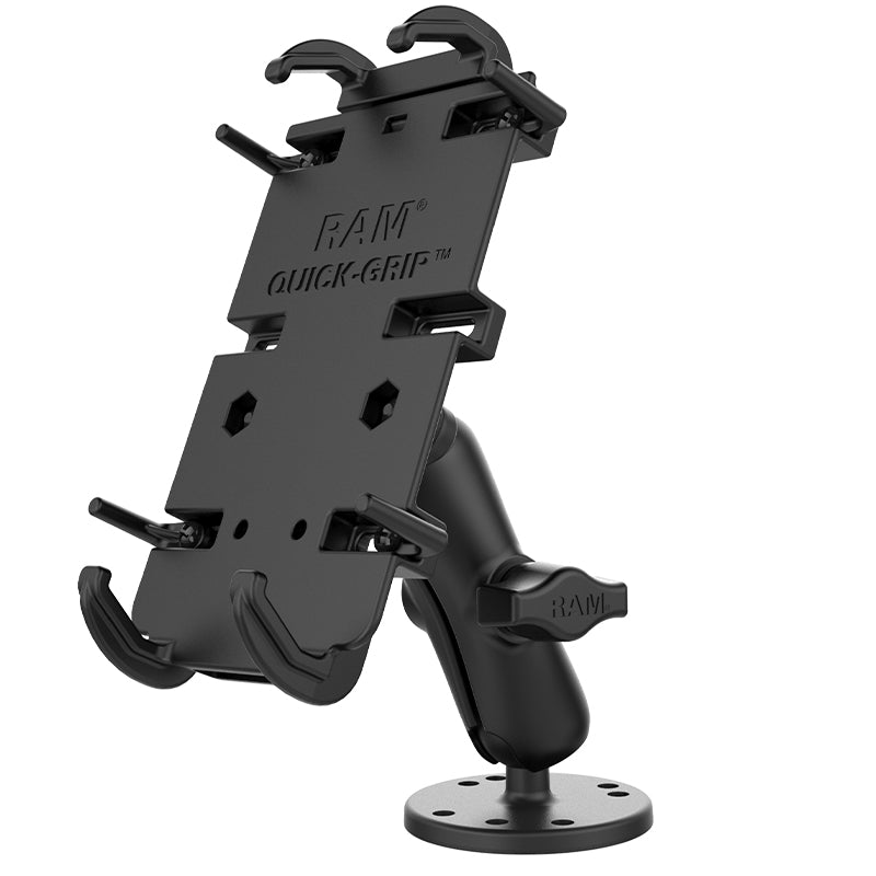 RAM Drill Down 1" Ball Mount with Quick-Grip XL Holder for Large Phone / GPS