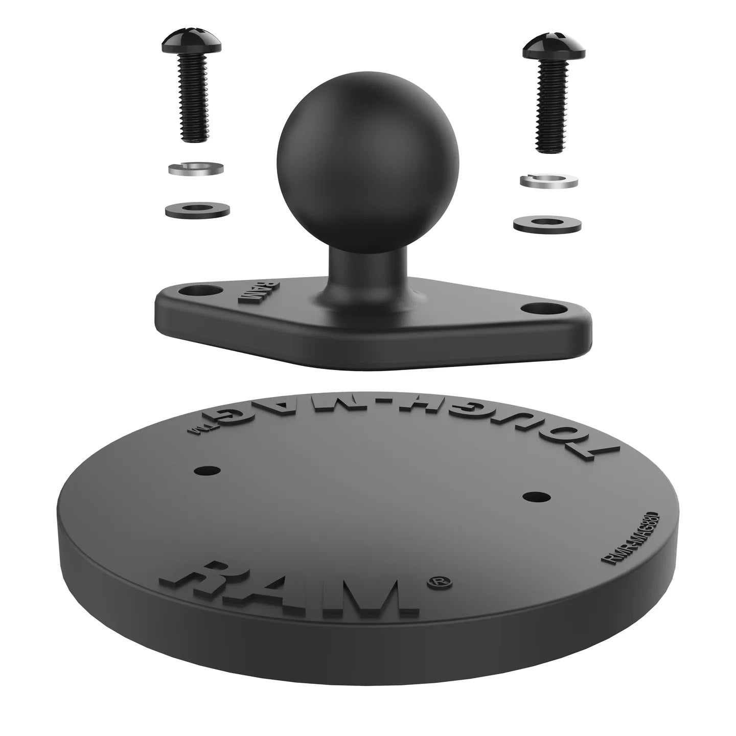 RAM Tough-Mag 88MM Diameter Magnetic Base with 1" Ball Diamond Base